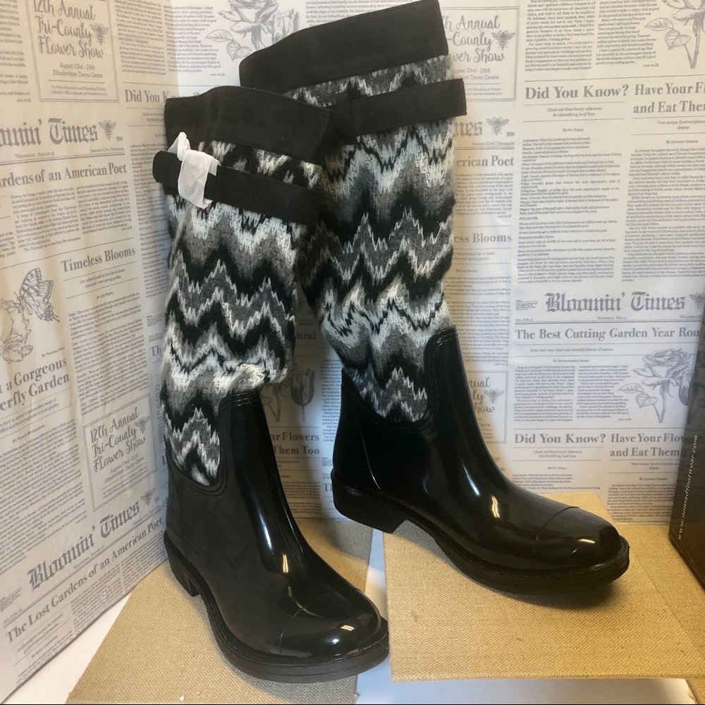 Nomad Hog Knit Shaft Rain/Snow Boots Size 10